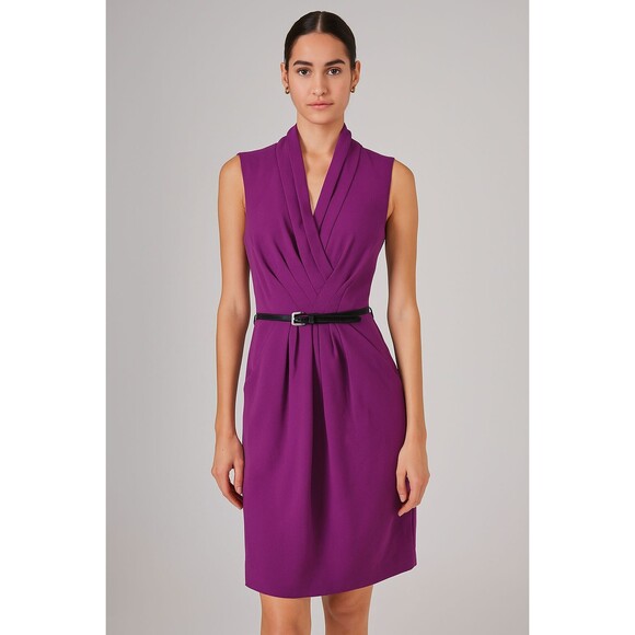 Calvin Klein Purple Sleeveless Sheath Dress in Size 0 Corpcore Office Siren NWT - Picture 2 of 14